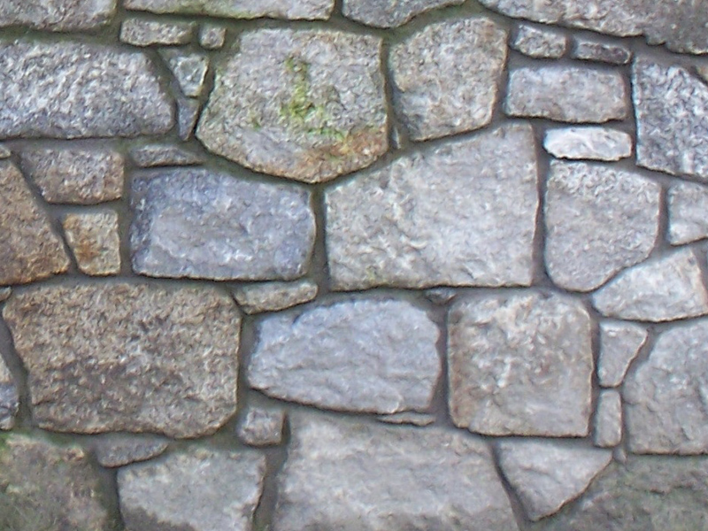 Granite wall with mortar joint